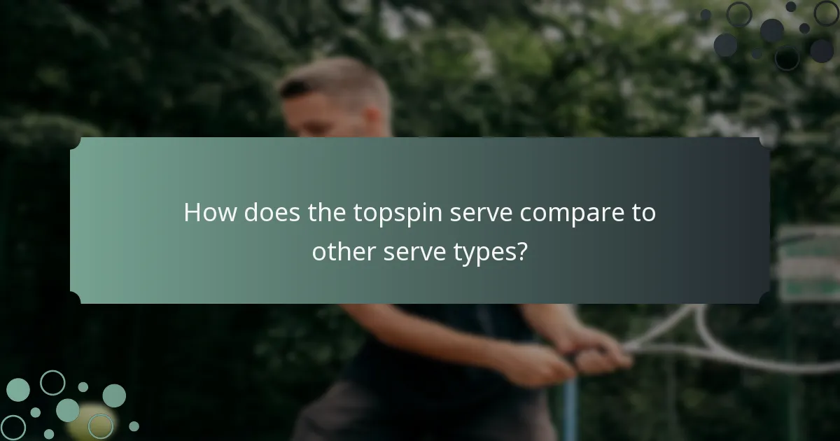 How does the topspin serve compare to other serve types?