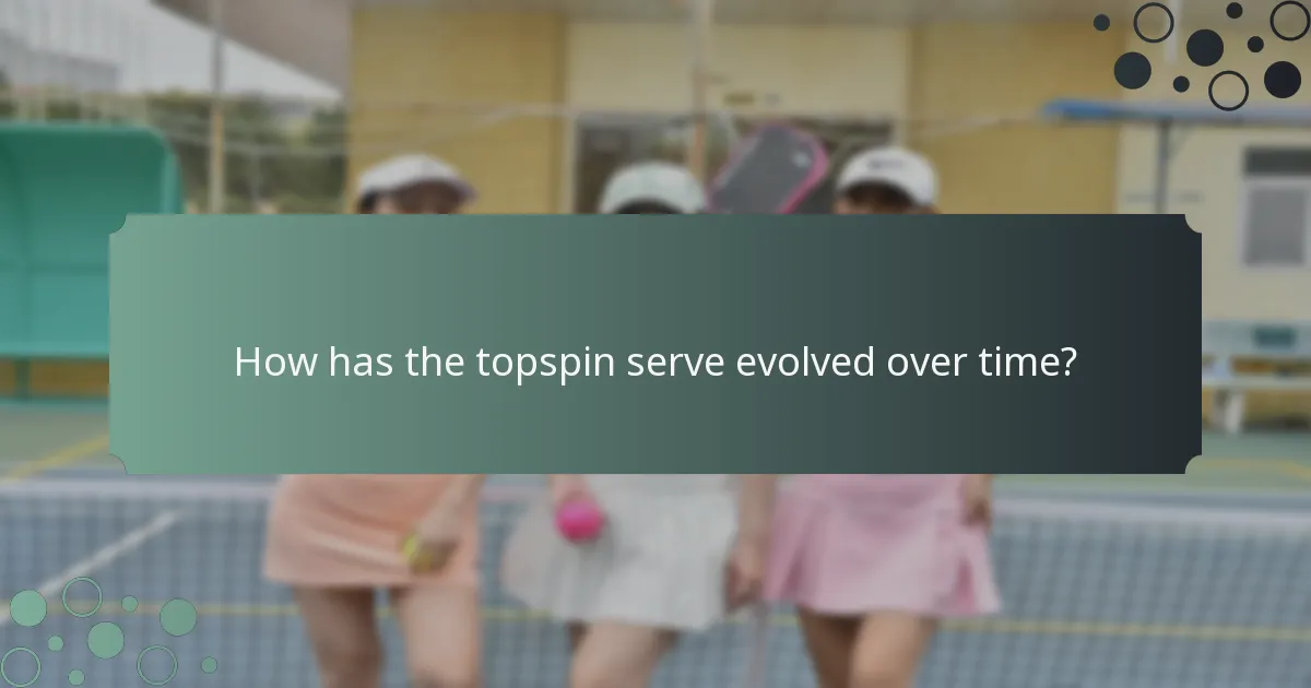 How has the topspin serve evolved over time?