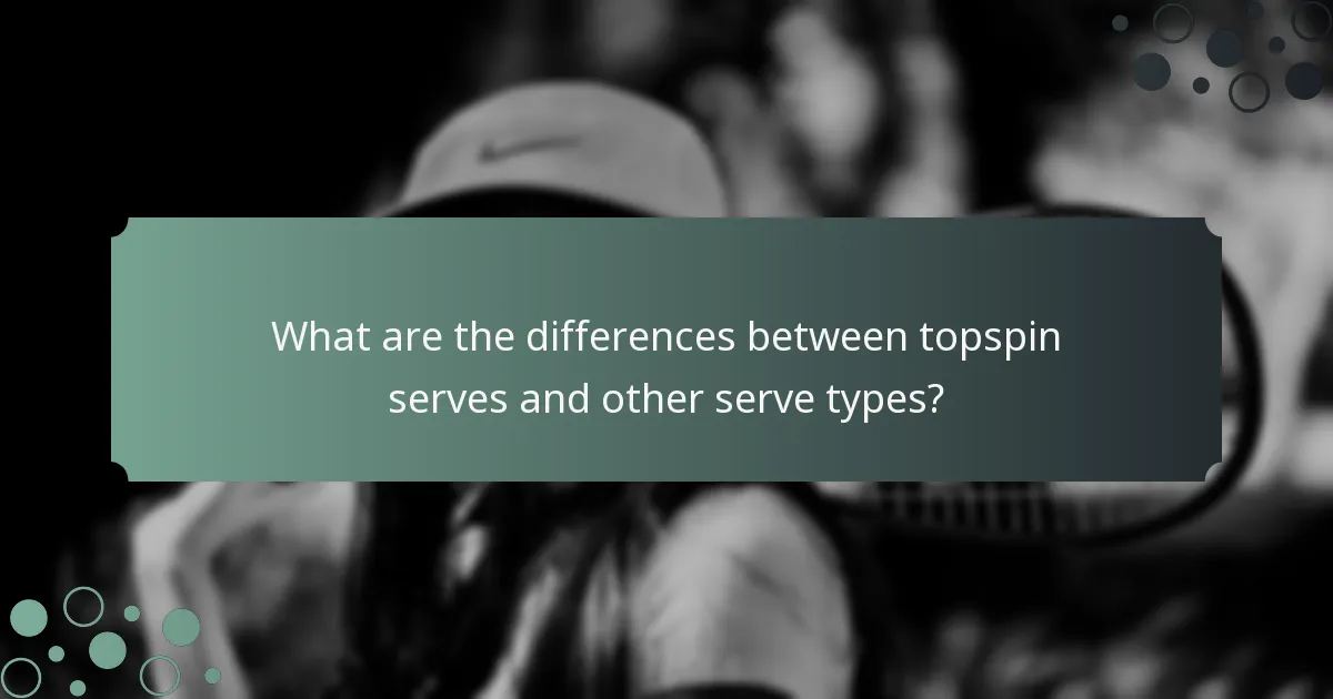 What are the differences between topspin serves and other serve types?