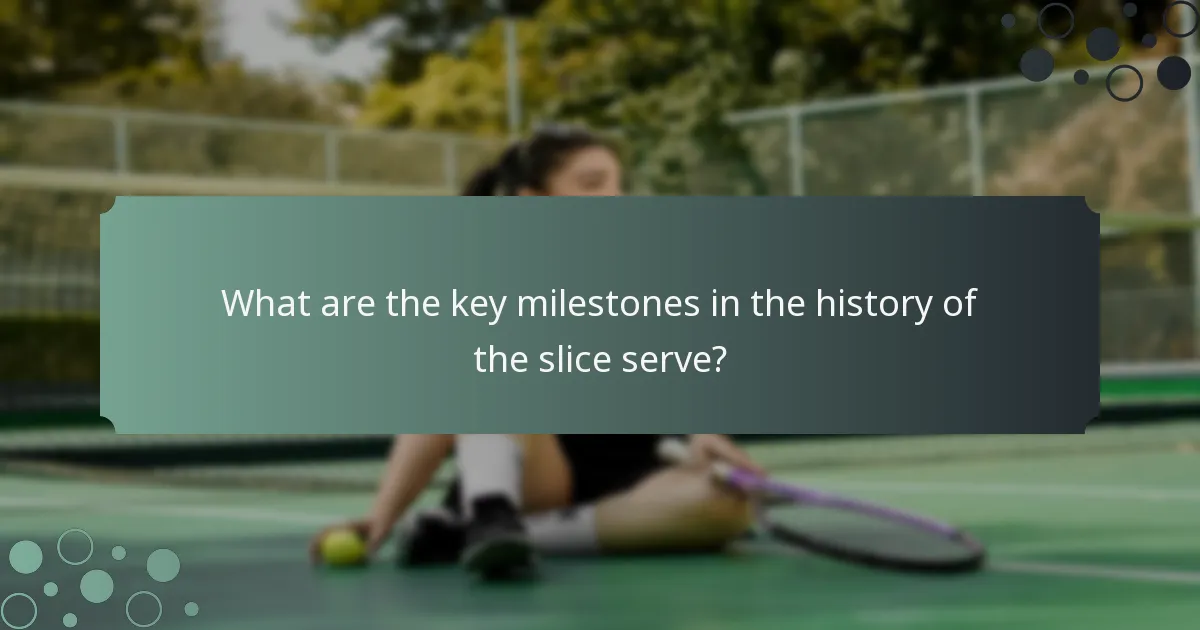 What are the key milestones in the history of the slice serve?