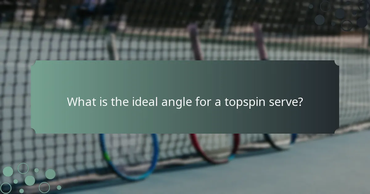 What is the ideal angle for a topspin serve?