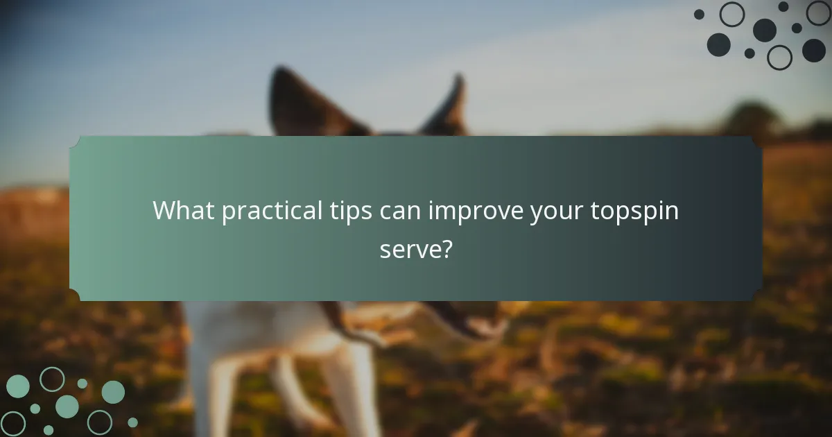 What practical tips can improve your topspin serve?