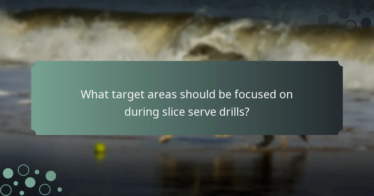 What target areas should be focused on during slice serve drills?